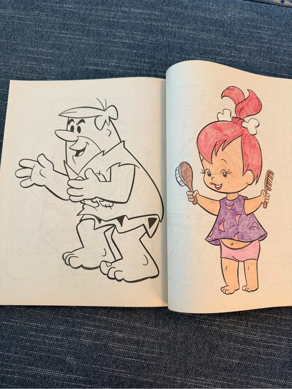 Vintage 1994 Flintstones Coloring Activity Book Fred Wilma Pebbles Barney